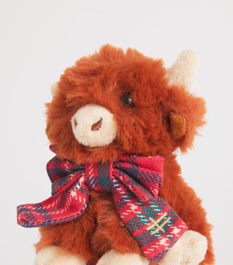 Harrods Highland cow plush keyring 10cm - British product