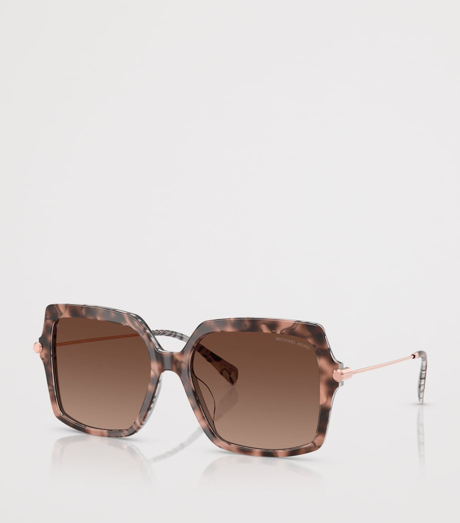Michael Kors Quogue quadratische Schildpatt-Sonnenbrille, importiert aus dem Vereinigten Königreich
