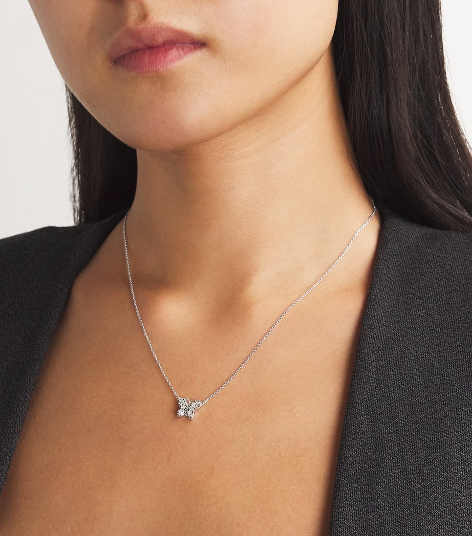 Suzanne Kalan princess mini butterfly white gold diamond necklace - British product