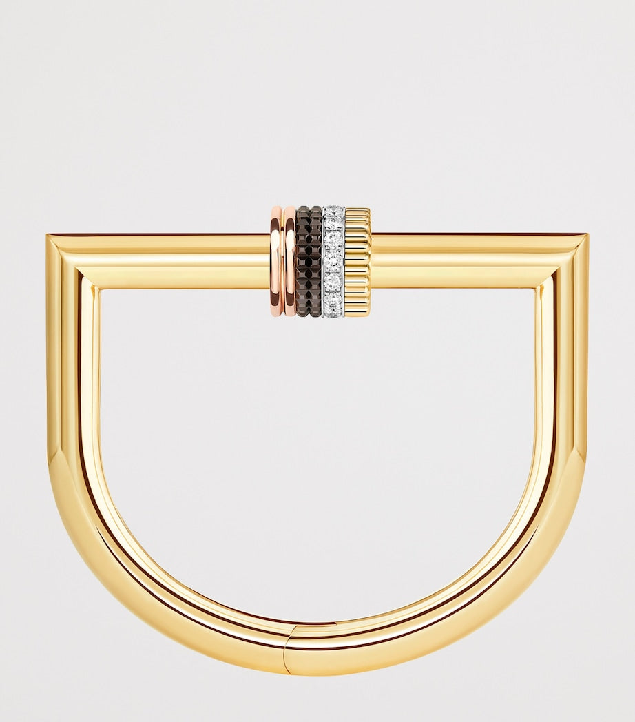 Boucheron Quatre Classique tube bracelet mixed gold diamonds - British product