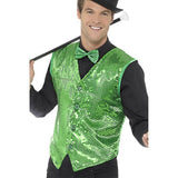 Smiffys Sequin Waistcoat, Green