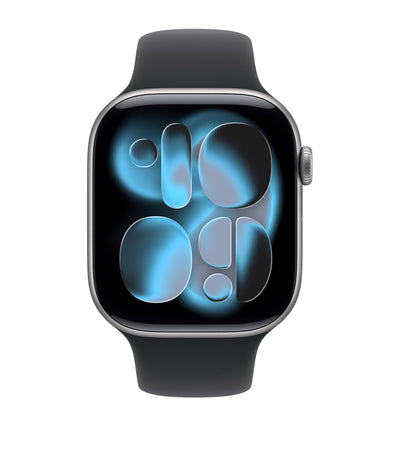 Harrods Apple Watch Series 11 Space Grey Aluminium with Black Sport Band 46mm Medium/Large Smartwatch- Buy online at McGrocer