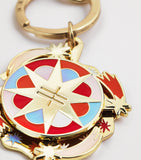 Harrods gold-tone star keyring, British product