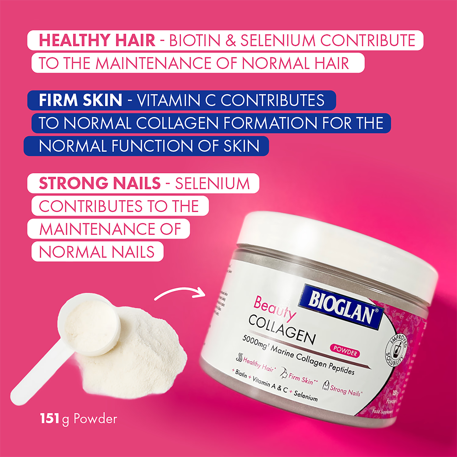 Bioglan Beauty Collagen Powder 151g - British product