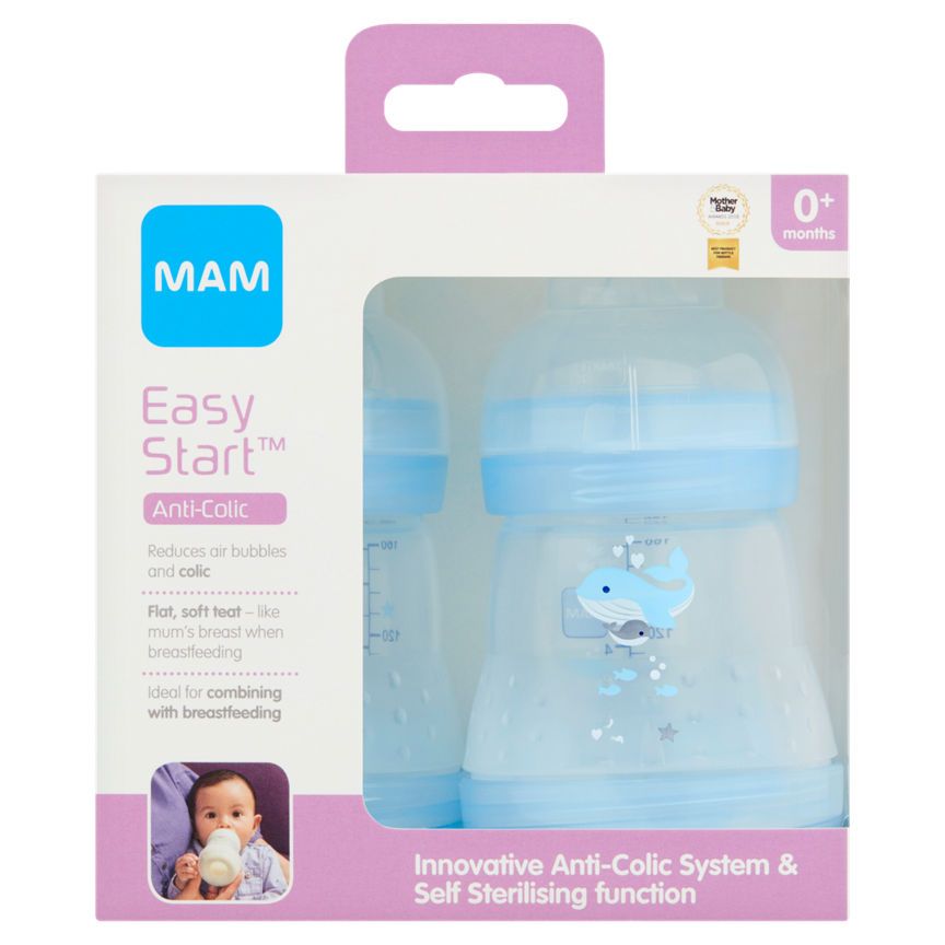 MAM Easy Start Anti-Colic 160ml Bottle - 2 Pack Baby accessories & cleaning ASDA   