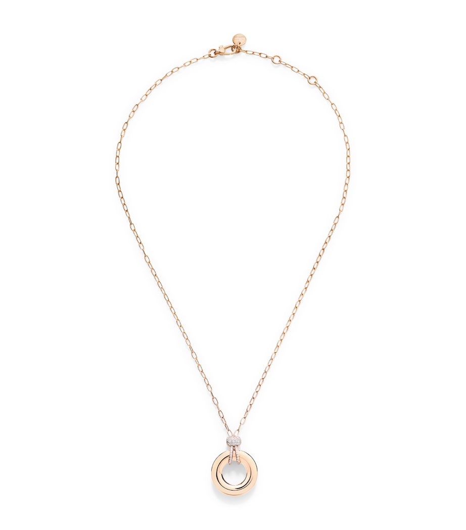 Pomellato Iconica rose gold diamond pendant necklace in 18kt gold, imported from the UK