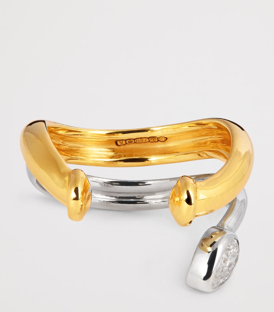 L'Atelier Nawbar Boa Double Ear Cuff with diamond, imported from the UK