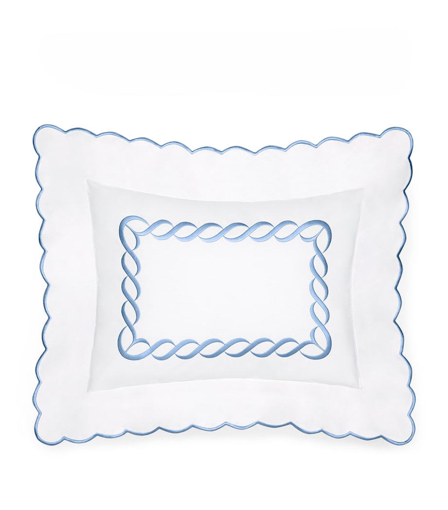Pratesi Oxford pillowcase with braid motif, 30cm x 40cm, imported from the UK