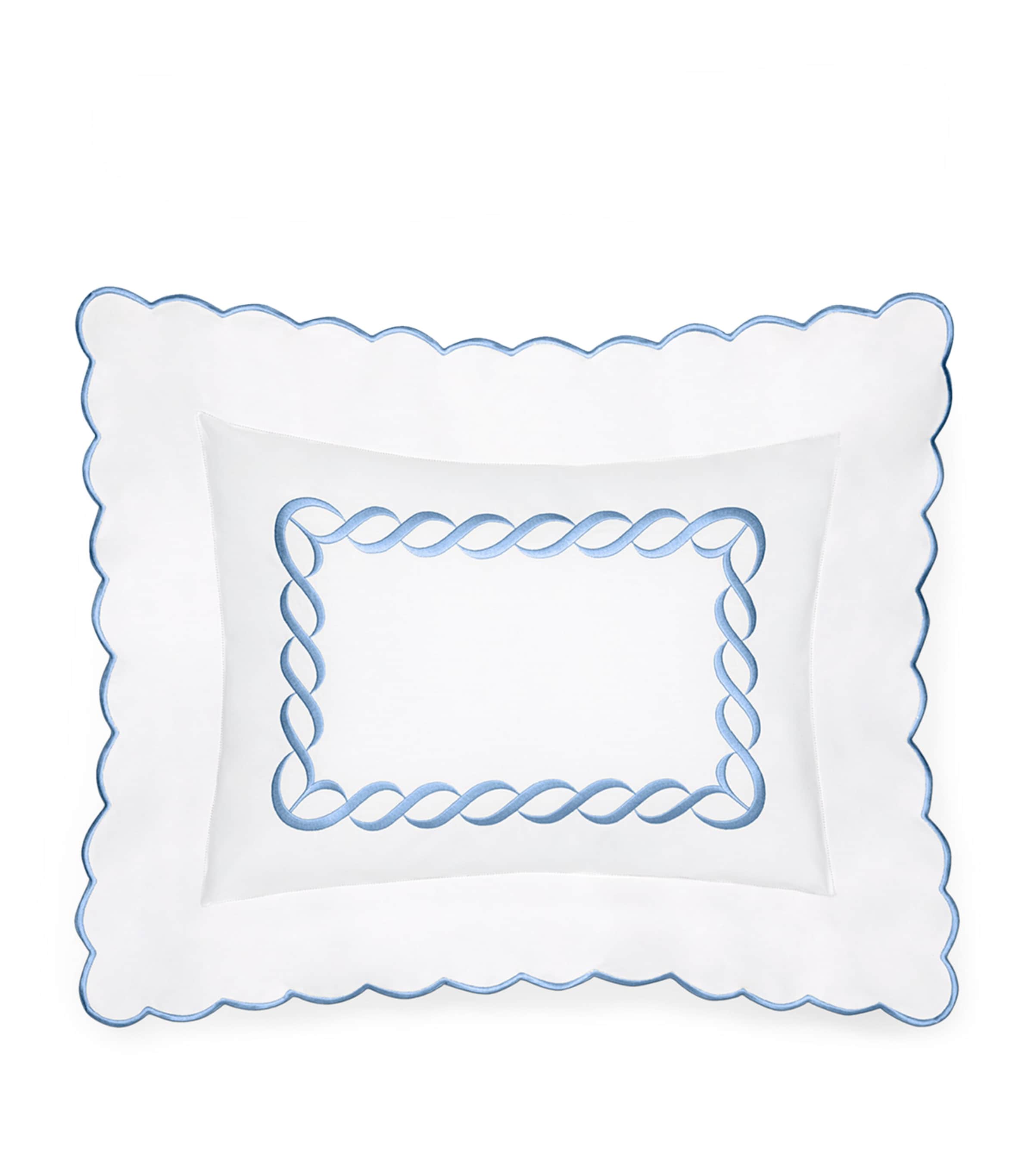 Pratesi Oxford pillowcase with braid motif, 30cm x 40cm, imported from the UK