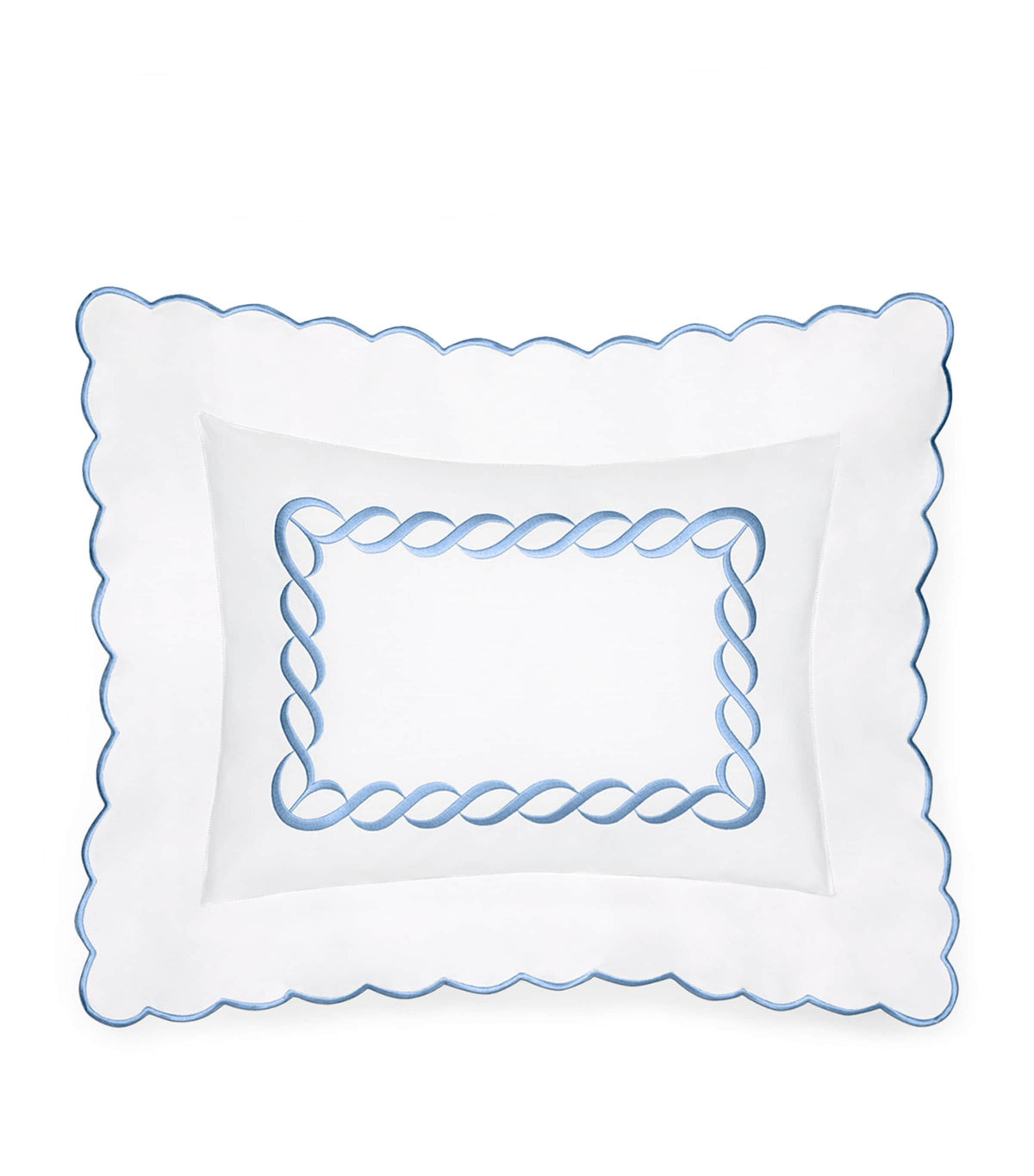 Pratesi Oxford pillowcase with braid motif, 30cm x 40cm, imported from the UK