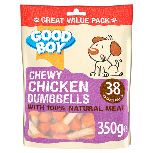 Good Boy Pawsley & Co Chewy Chicken Dumbbells Dog Treats 350g Dog and Puppy Treats Sainsburys   