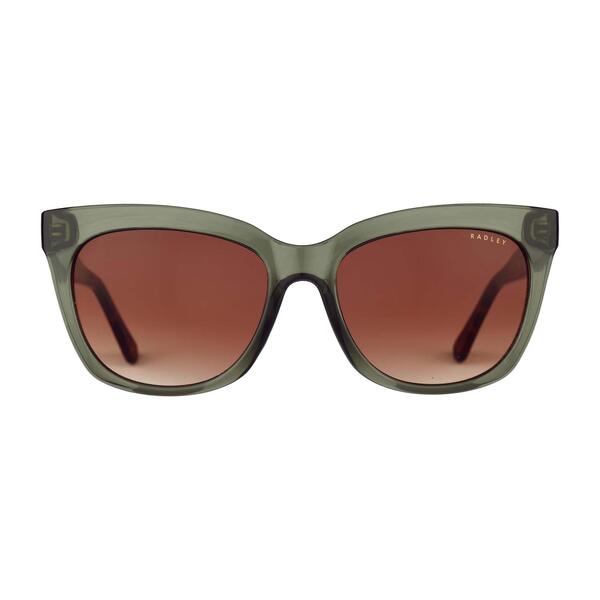 Radley women's gradient sunglasses in green tortoise, imported from the UK