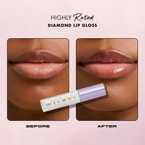 Milani Highly Rated Diamond Lip Gloss Ultra Clear, imported from the UK