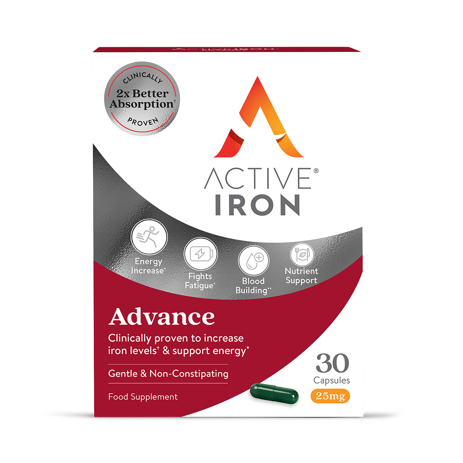 Active Iron Advance 25mg 30 Capsules - British product