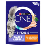 Purina One Coat And Hairball Dry Cat Food Chicken 750g Advanced nutrition cat food Sainsburys   