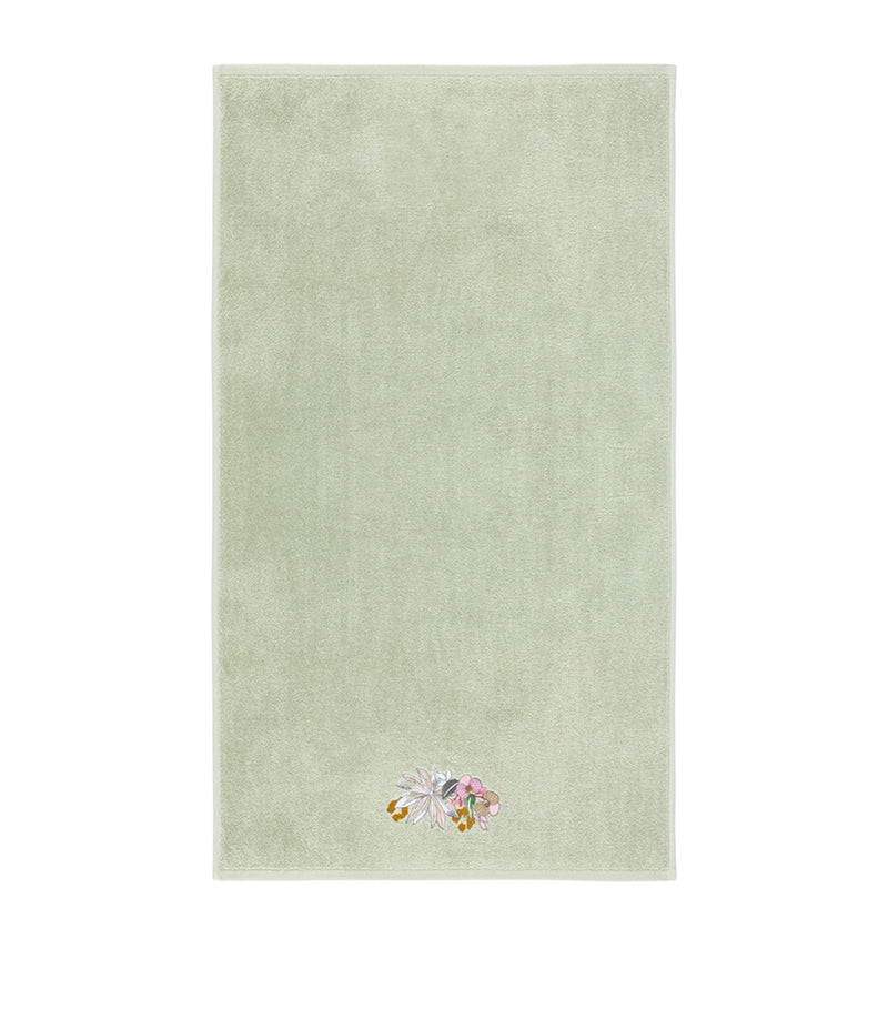 Yves Delorme Embroidered Orchidee hand towel 55cm x 100cm (British brand)