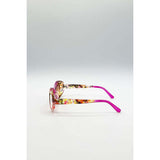 SVNX floral pink oval sunglasses UV 400 (British brand)