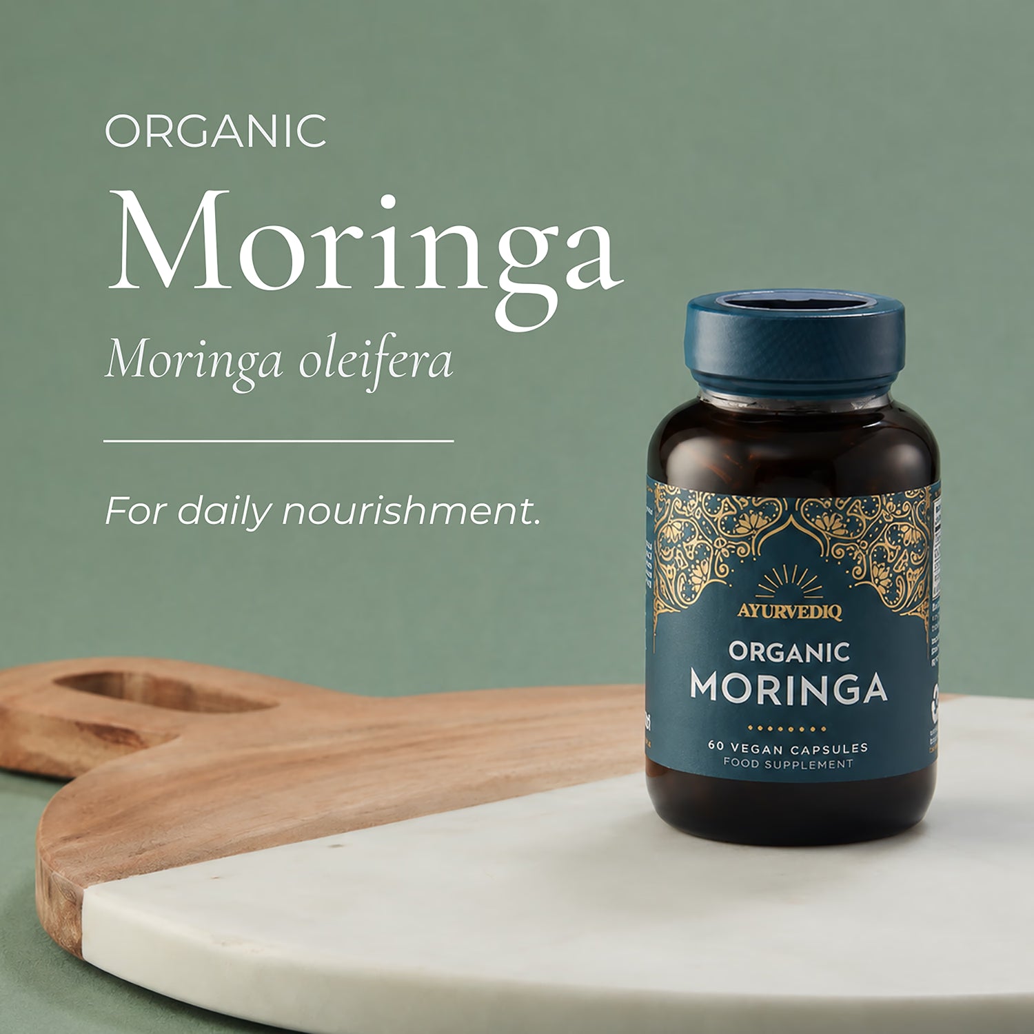 Ayurvediq organic moringa capsules 60 count (British brand)