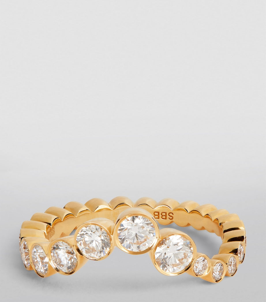 Sophie Bille Brahe Ensemble Ocean ring in gold with diamonds, imported from the UK