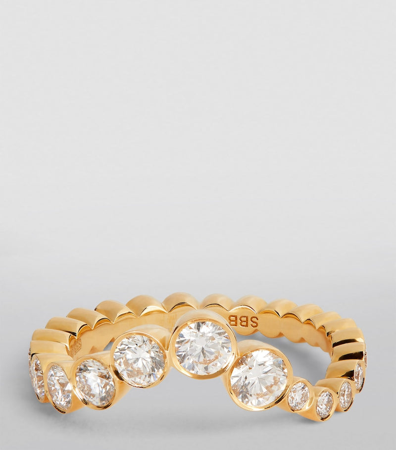 Sophie Bille Brahe Ensemble Ocean ring in gold with diamonds, imported from the UK