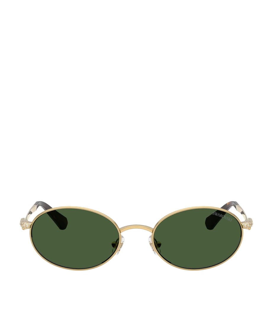 Swarovski oval sunglasses with crystal temples, imported from the UK