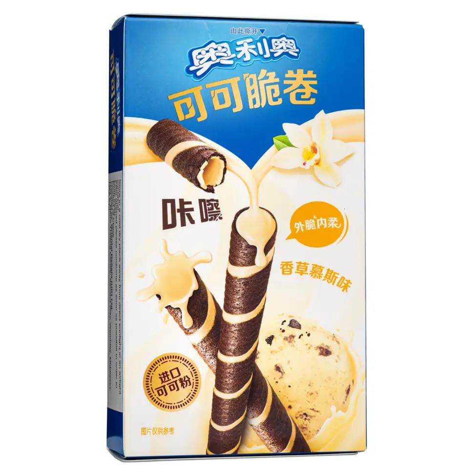 Oreo cocoa crispy rolls with vanilla mousse filling, imported from the UK