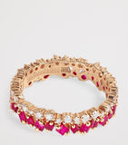 Suzanne Kalan rose gold eternity ring with diamonds and rubies, imported from the UK