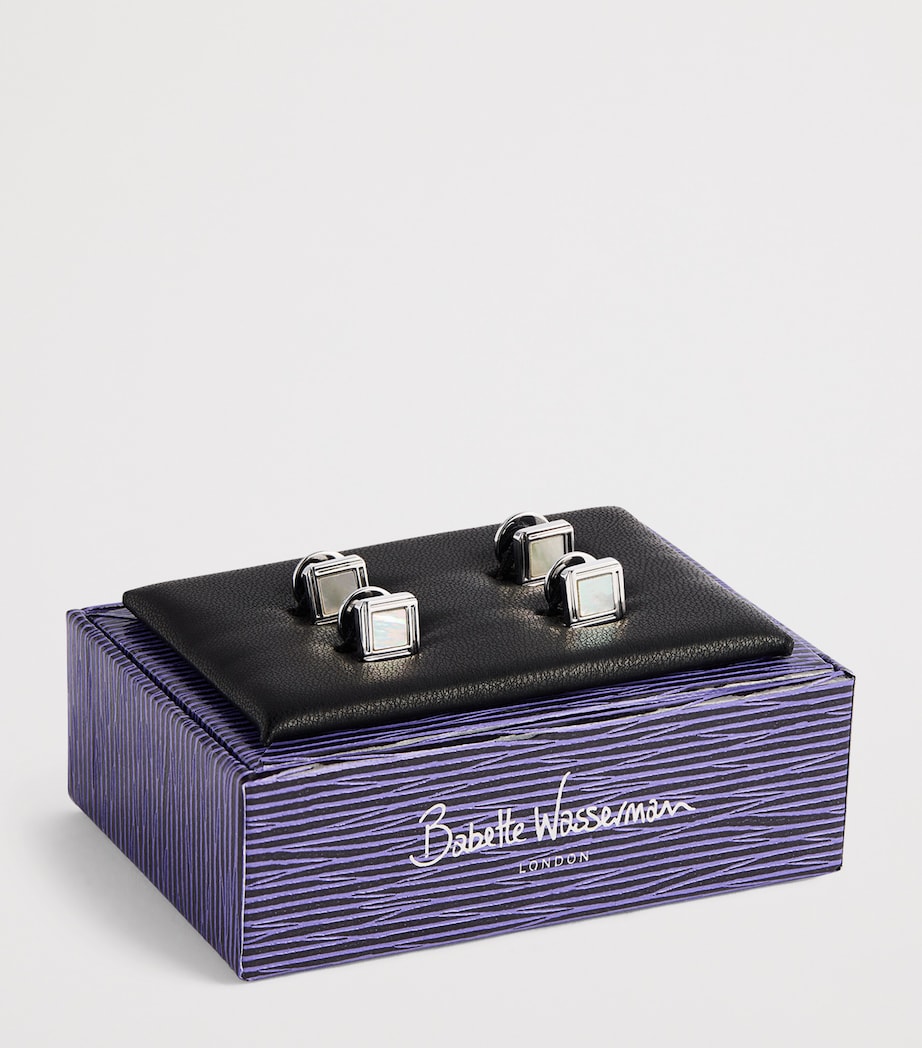 Babette Wasserman Celtic mother of pearl cufflinks 2.2cm (British brand)