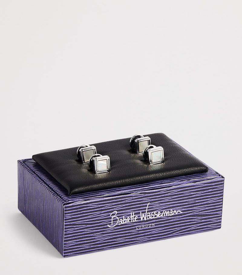 Babette Wasserman Celtic mother of pearl cufflinks 2.2cm (British brand)