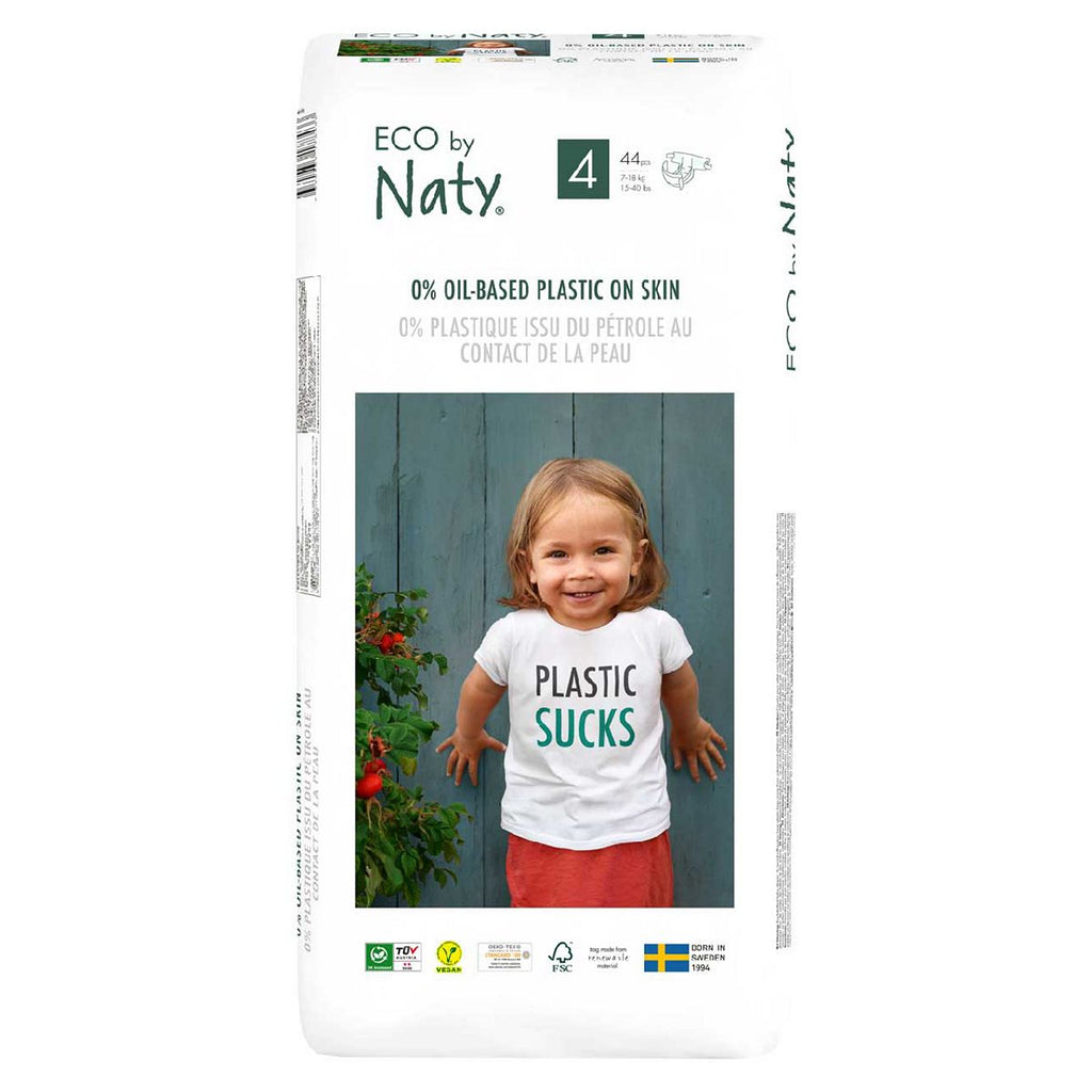 Naty Size 4, 44 Eco Nappies, 7-18kg