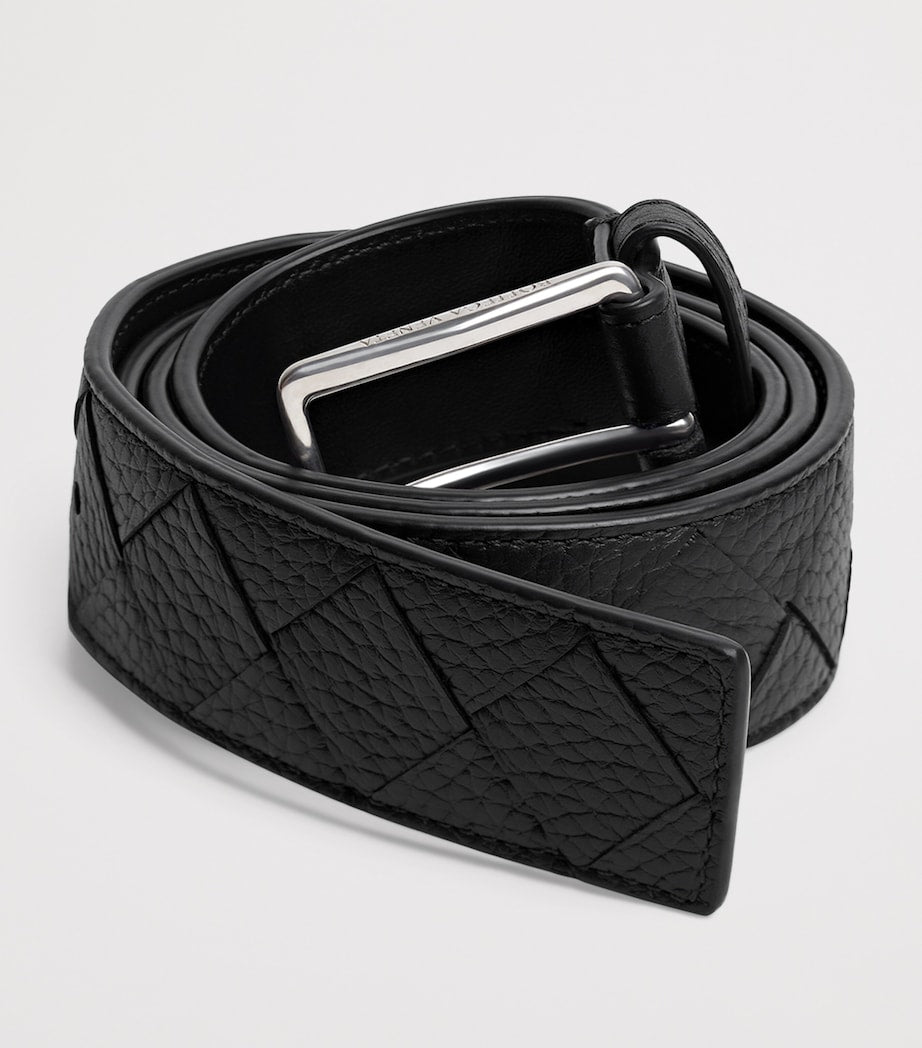 Bottega Veneta Intrecciato leather belt 3.5cm, imported from the UK