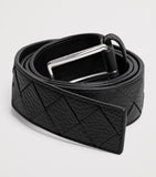 Bottega Veneta Intrecciato leather belt 3.5cm, imported from the UK