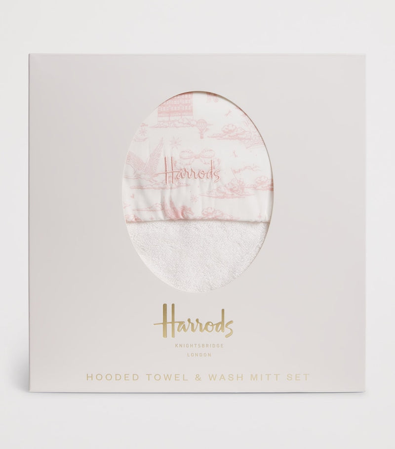 Harrods organic cotton hooded towel and mitt set, UK version