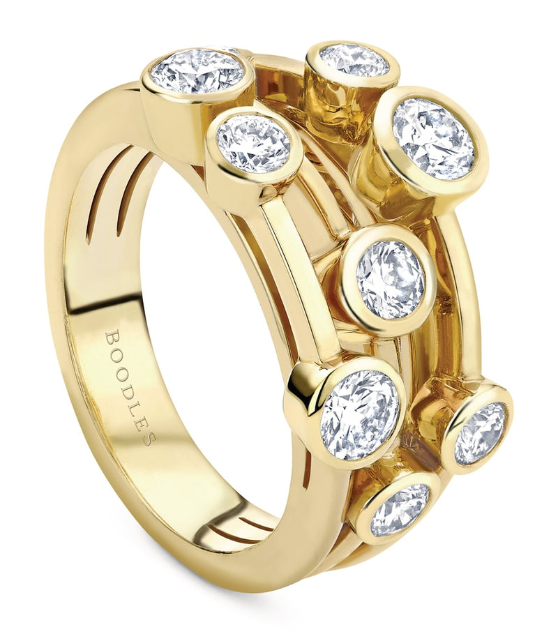 Boodles Raindance ring in yellow gold and diamonds (British brand)