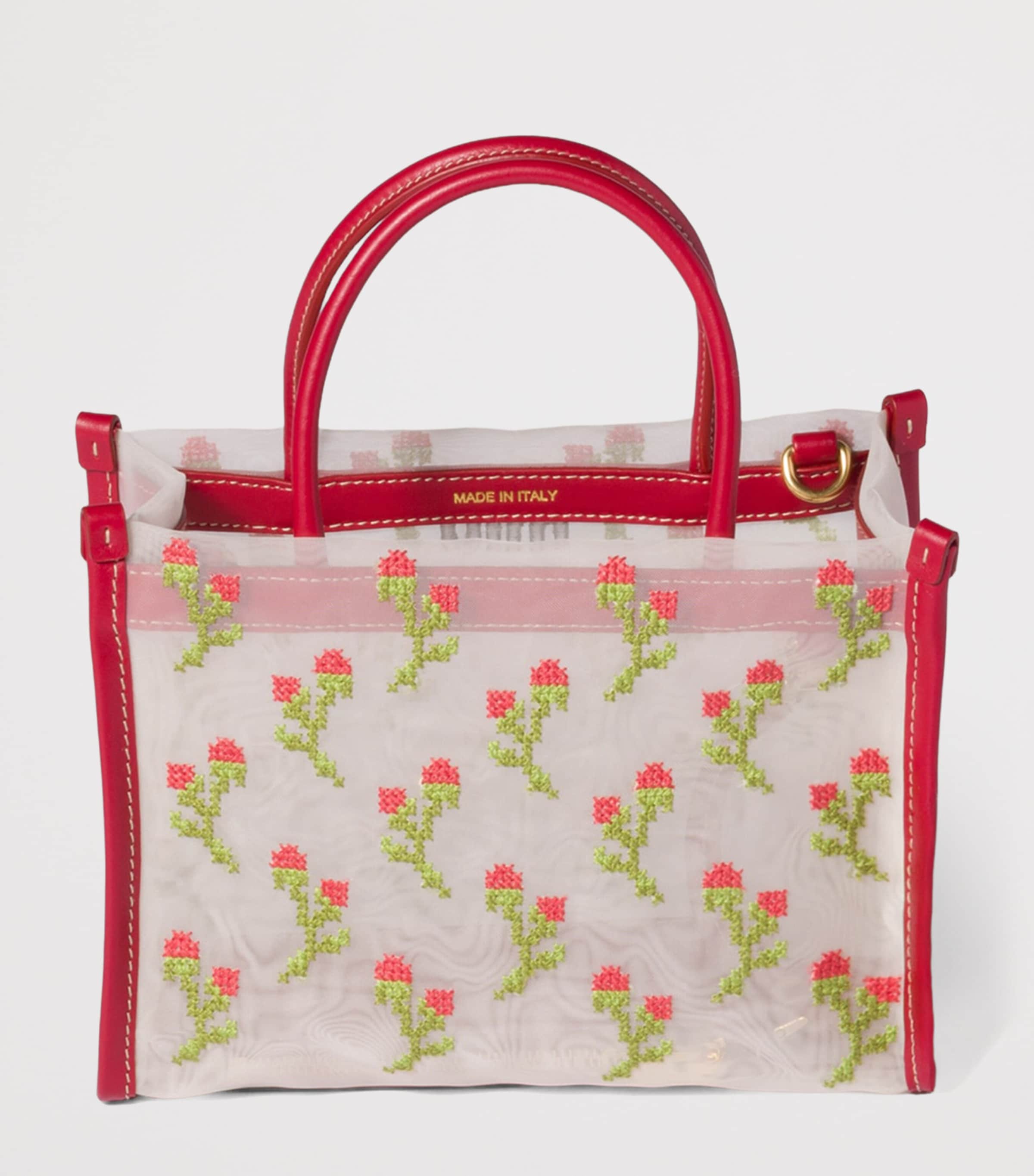 Miu Miu embroidered mesh top-handle bag small, UK version