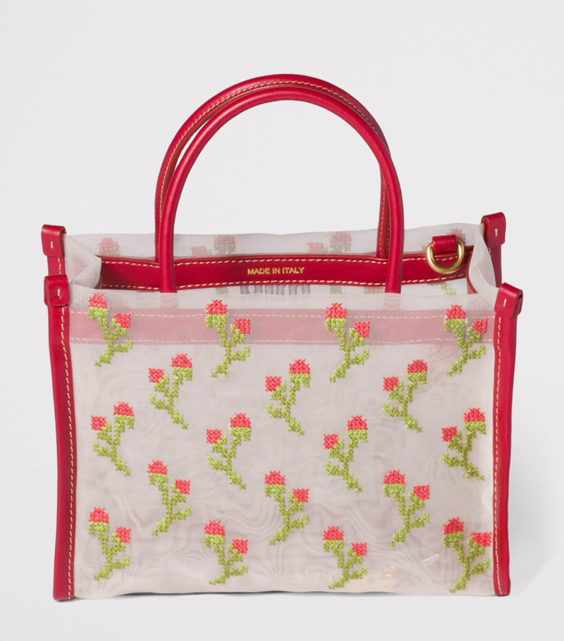 Miu Miu embroidered mesh top-handle bag small, UK version