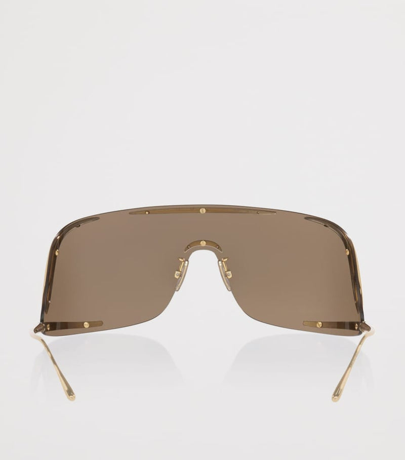 LOEWE Square One-Piece Sunglasses with metallic accents, imported from the UK
