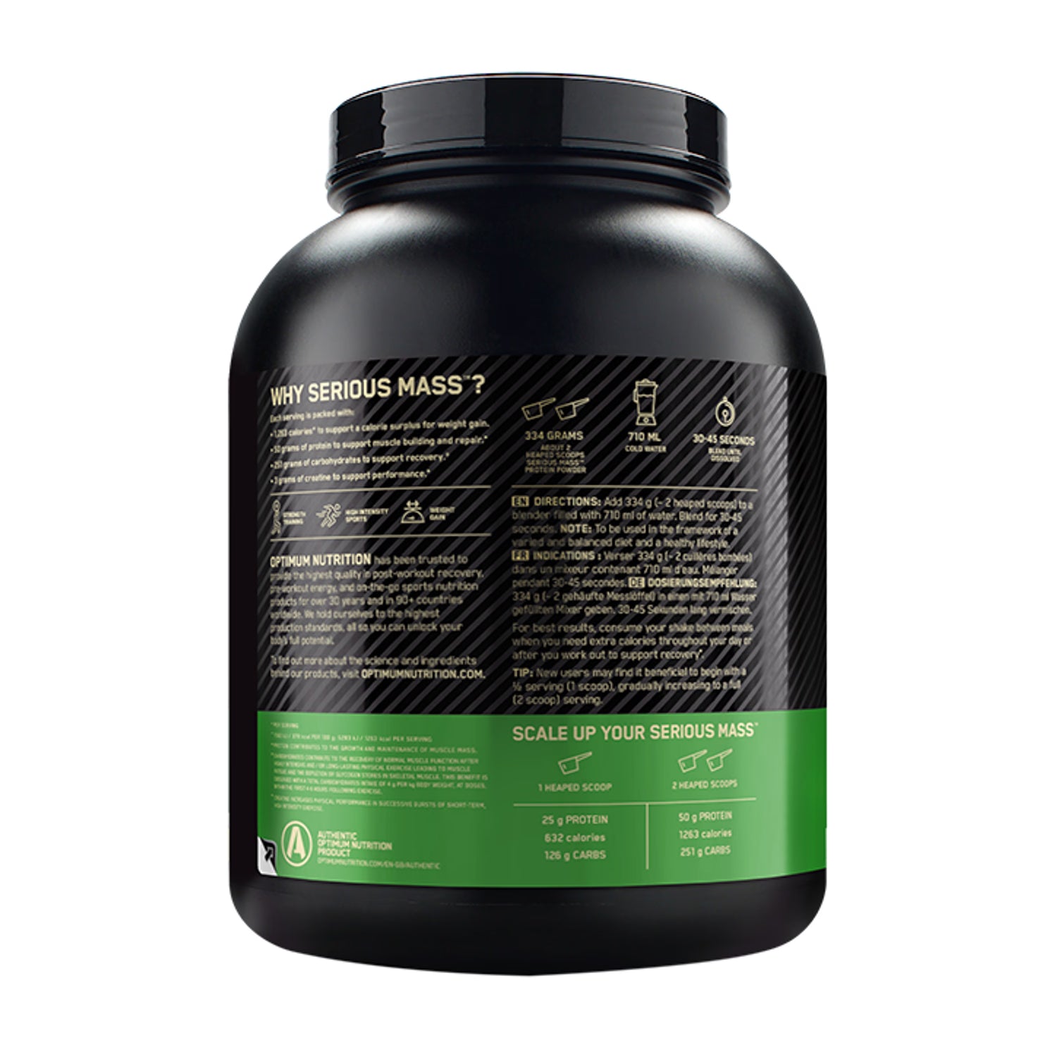 Optimum Nutrition Serious Mass chocolate peanut butter 2.73kg (British brand)