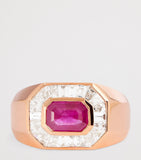SHAY Rose Gold Championship Ring with Ruby and Diamonds, UK version