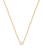 SHAY yellow gold and diamond bezel necklace (British brand)
