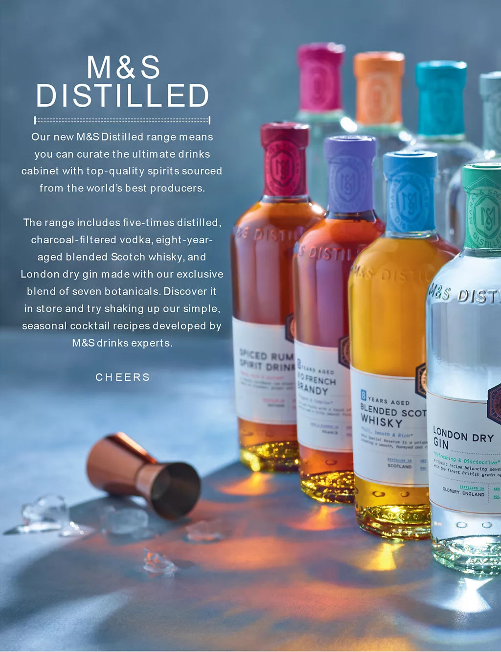 Distilled Whisky, Brandy & Rum Trio Liqueurs and Spirits M&S   