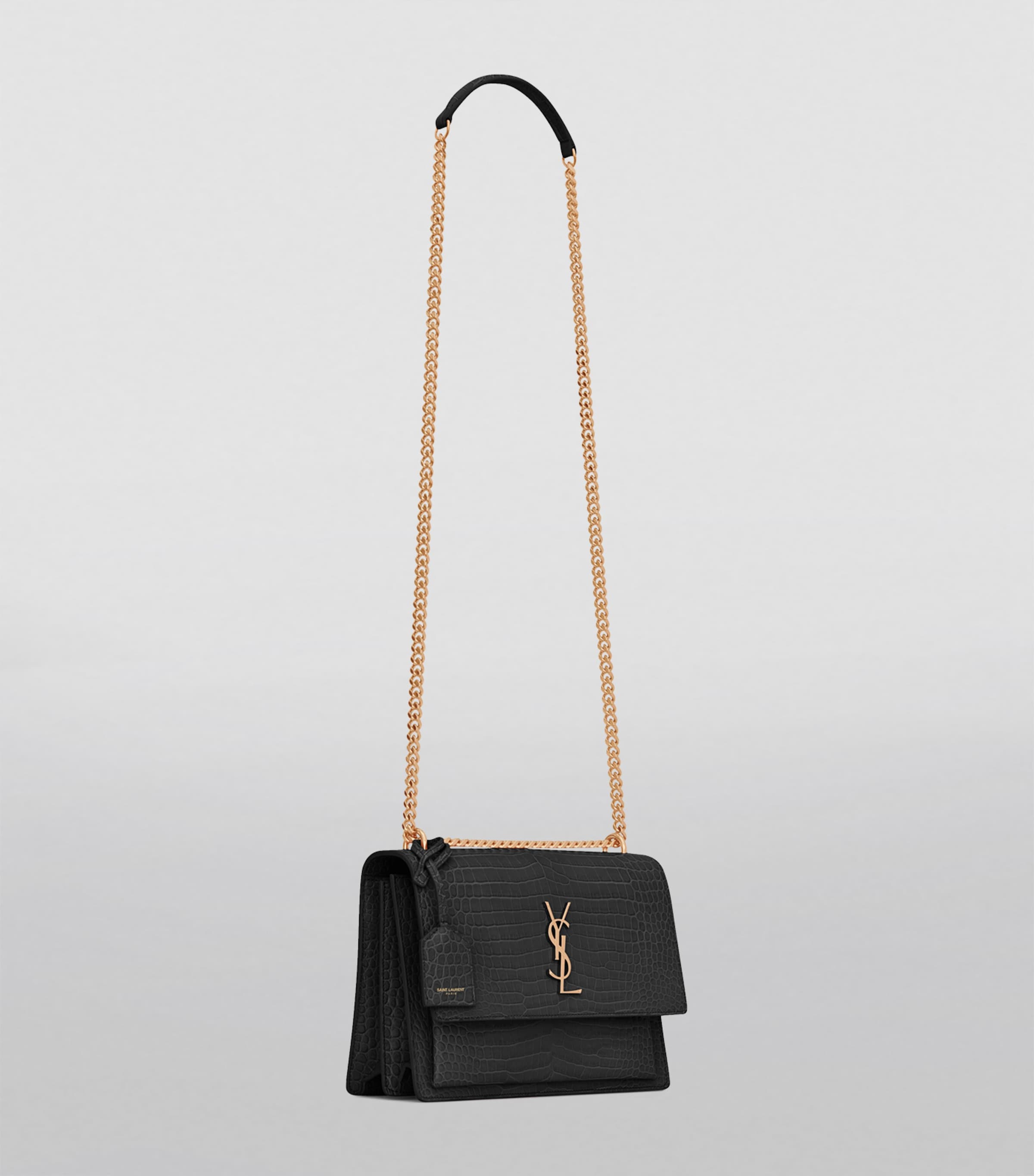 Saint Laurent croc-embossed shoulder bag medium Sunset - British product