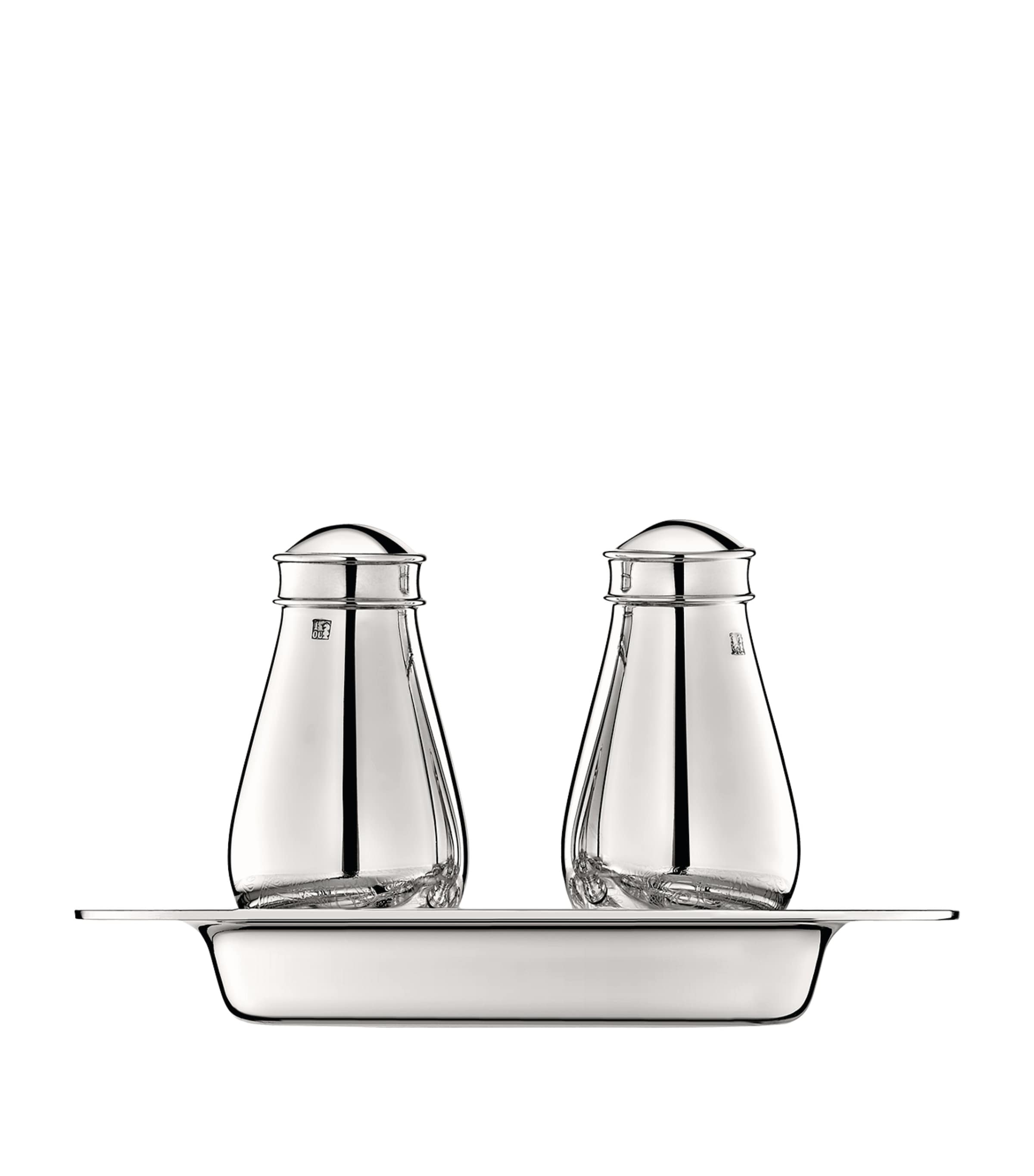 Christofle Jardin d'Eden silver-plated salt and pepper shakers with tray - British product