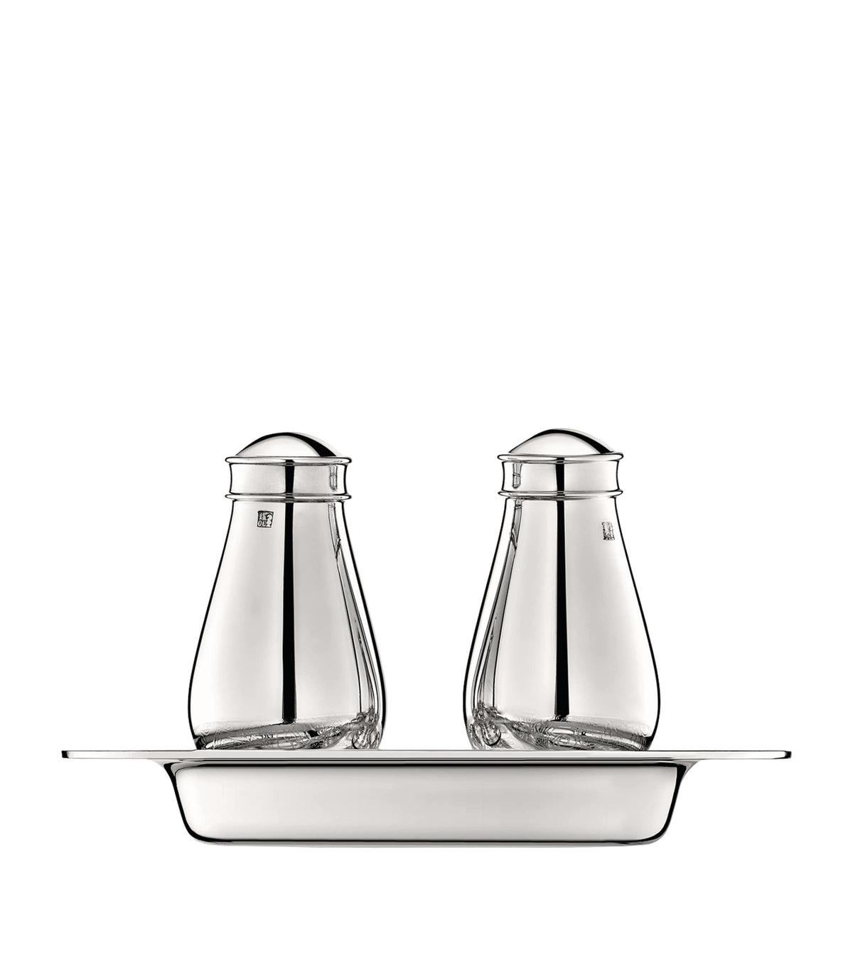 Christofle Jardin d'Eden silver-plated salt and pepper shakers with tray - British product