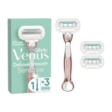 Venus Deluxe Smooth Sensitive RoseGold Razor Handle + 3 Blades GOODS Boots   