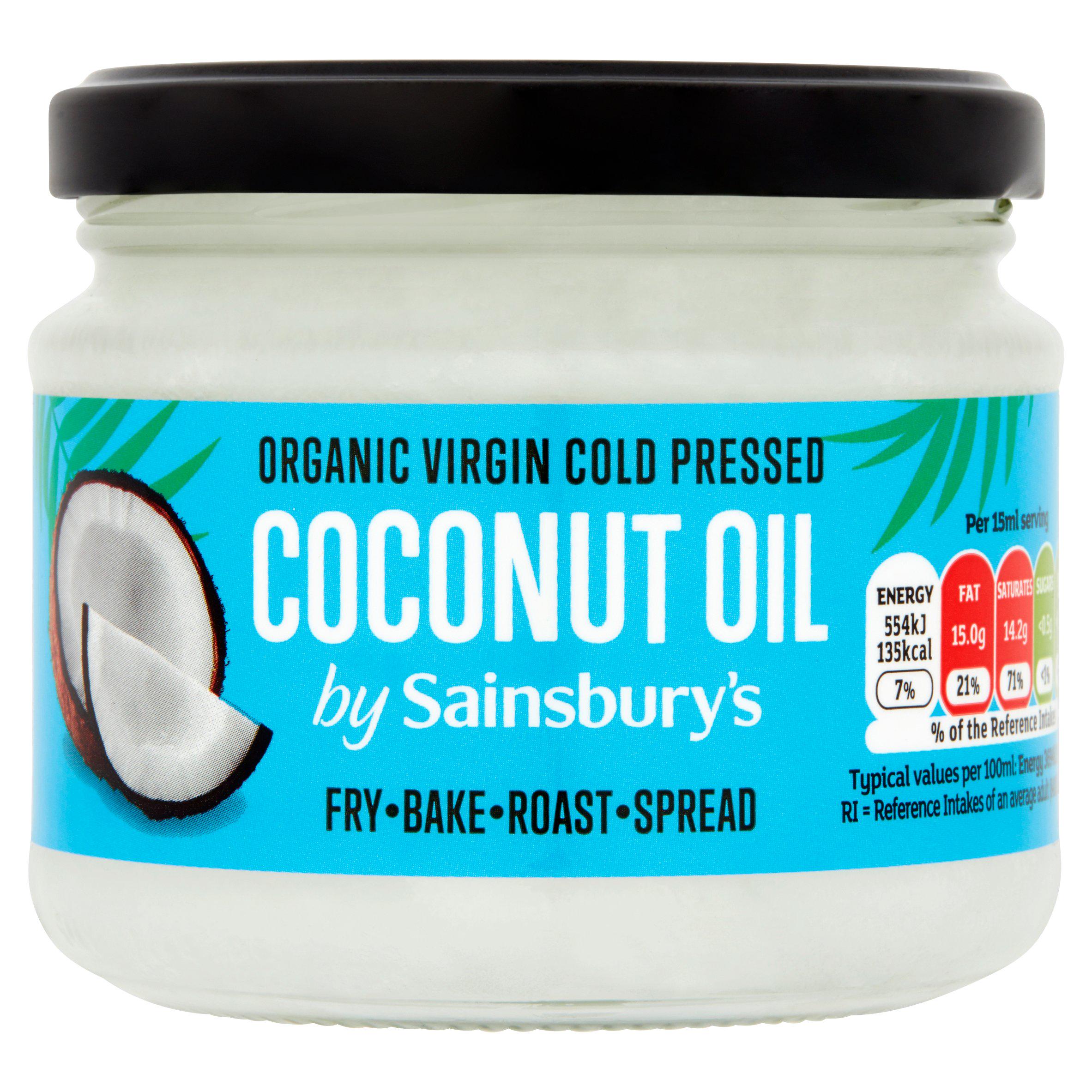 Sainsbury's Organic Virgin Coconut Oil 300ml milk free Sainsburys   