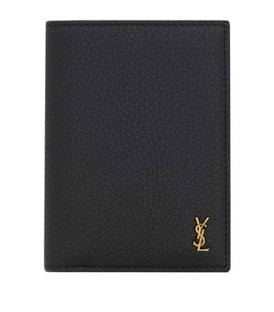 Harrods Saint Laurent Leather Cassandre Bifold Wallet- Buy online at McGrocer