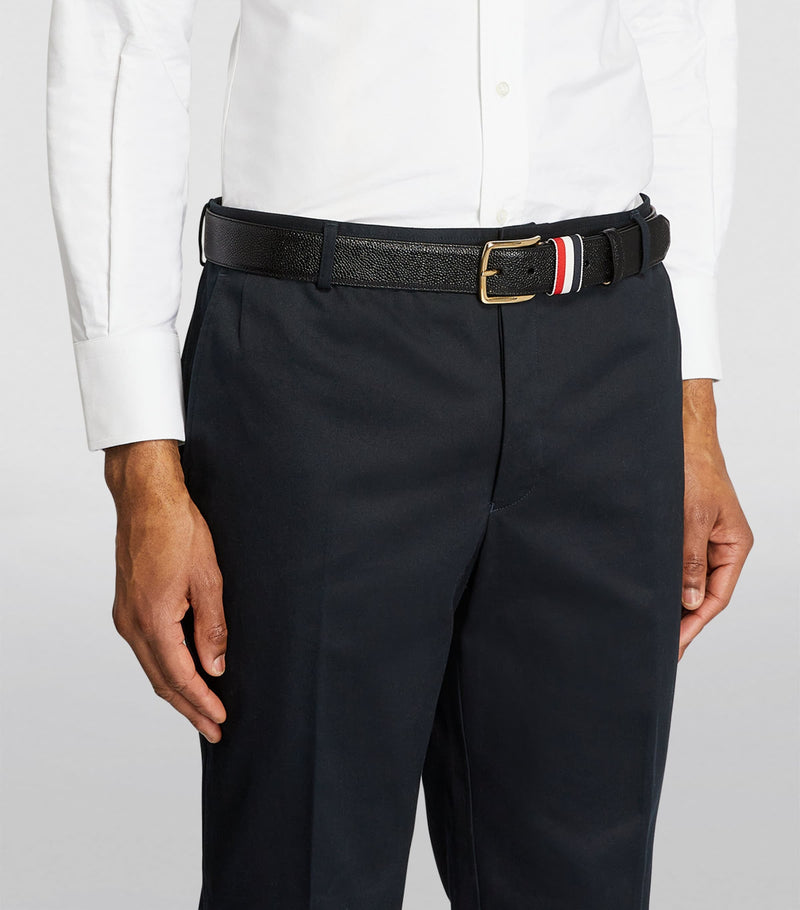 Thom Browne Leather Tricolour Belt 3.5cm, imported from the UK