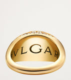 Bvlgari Cabochon yellow gold diamond ring (British brand)