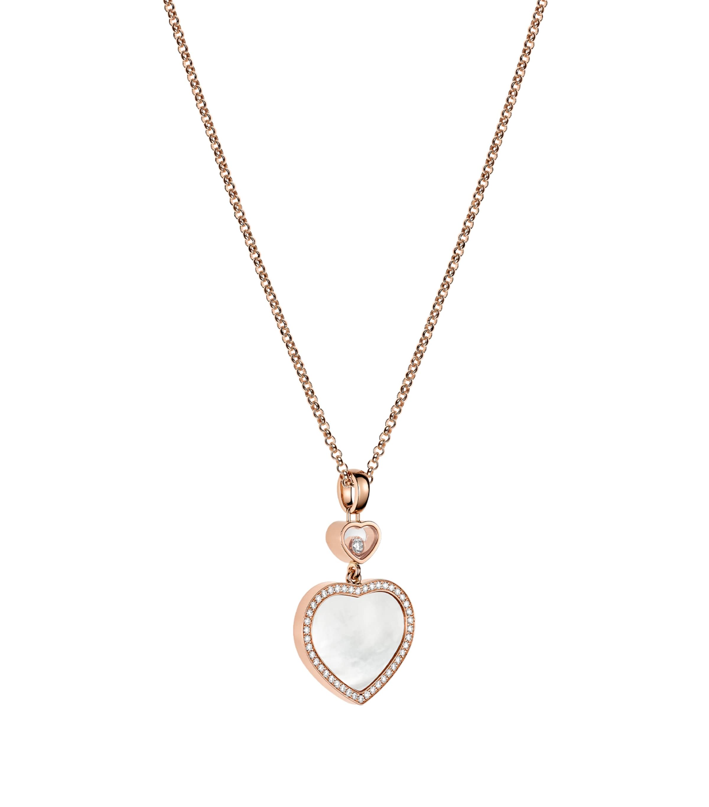 Chopard Happy Hearts rose gold diamond pendant, imported from the UK